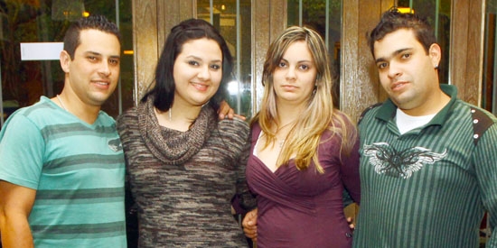 Rodrigo Cassiano, Hellen Sousa, Nayara Nena e Denis Cassio na noite francana